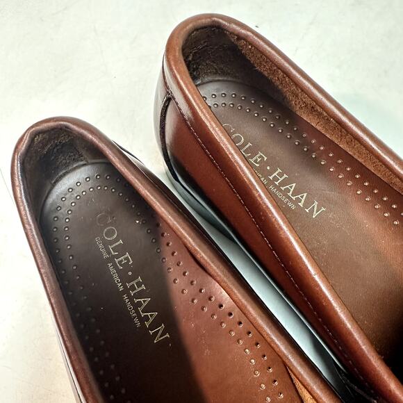 VERY GOOD Cole Haan Buckle Loafer Kiltie Handsewn Moc Made in Maine USA 10.5 D - Picture 8 of 13